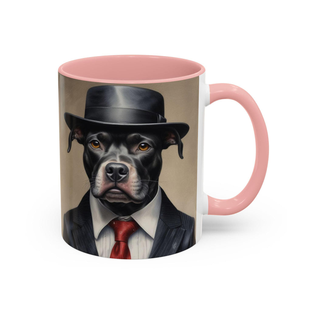 Mobster Pit Bull Coffee Mug, Gangster Animal mug, Mafia Dog cup