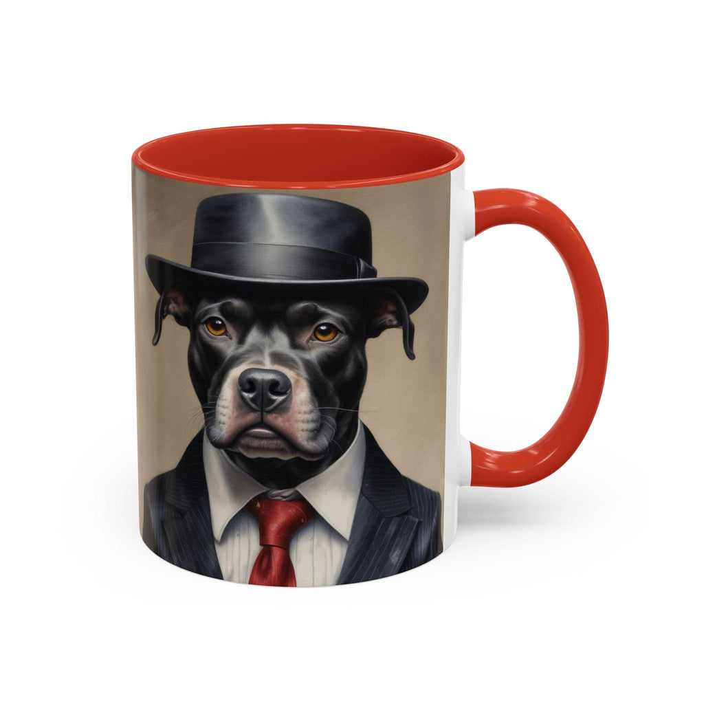 Mobster Pit Bull Coffee Mug, Gangster Animal mug, Mafia Dog cup