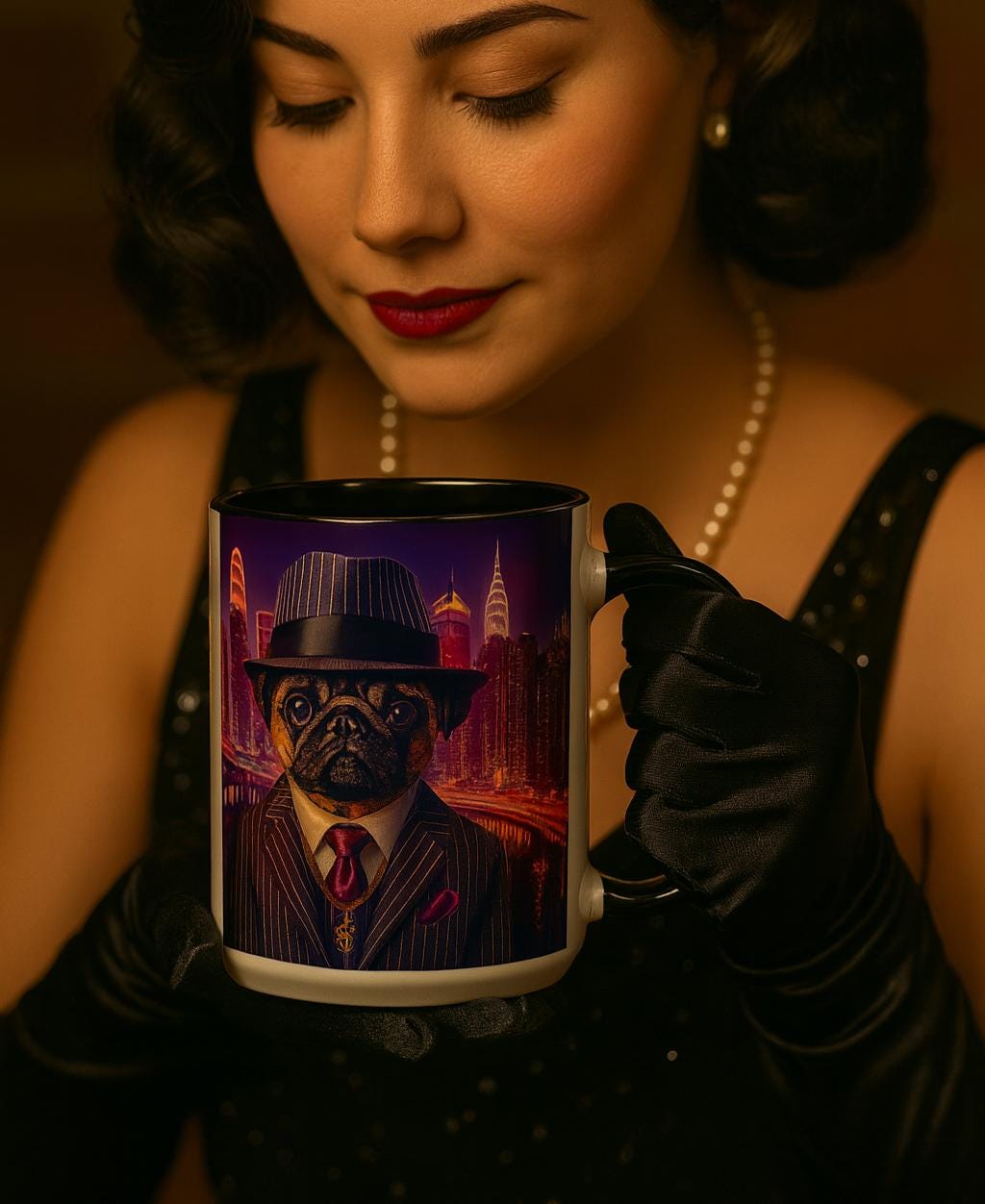 Gangster Pug Coffee Mug – Funny Dog Lover Coffee Cup