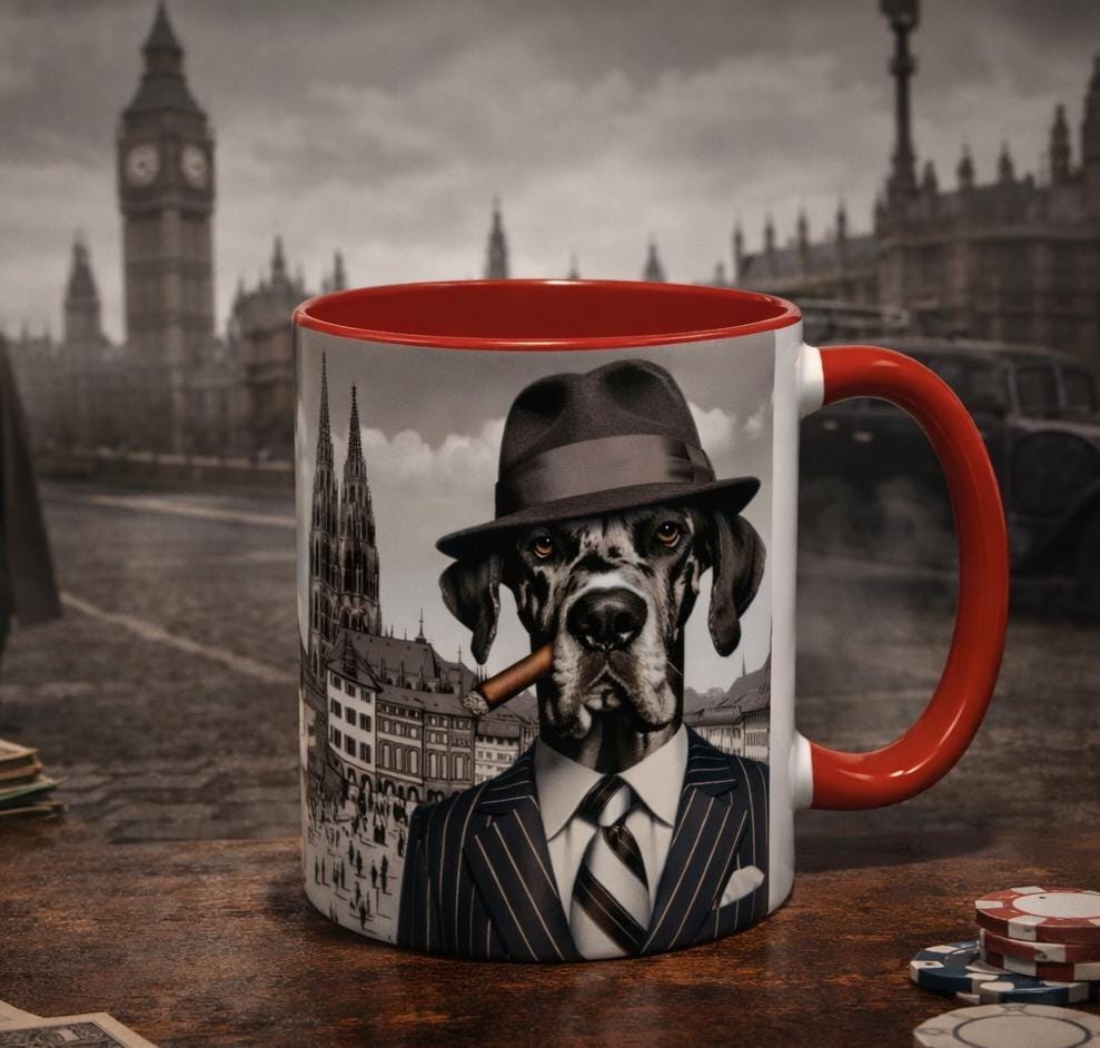 Gangster Dane Coffee Mug, Novelty Dog Lover Gift