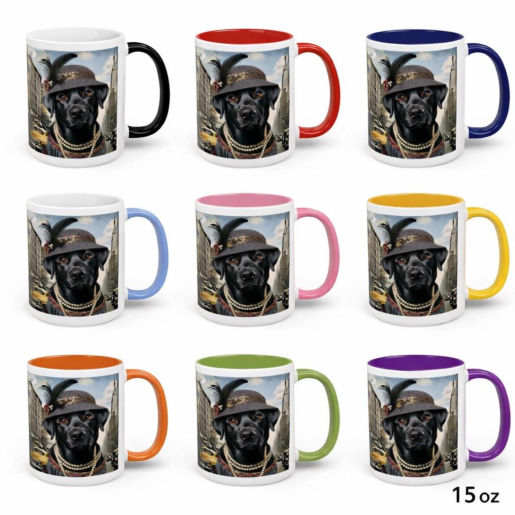 Black Lab Coffee Mug, Gift for dog lover