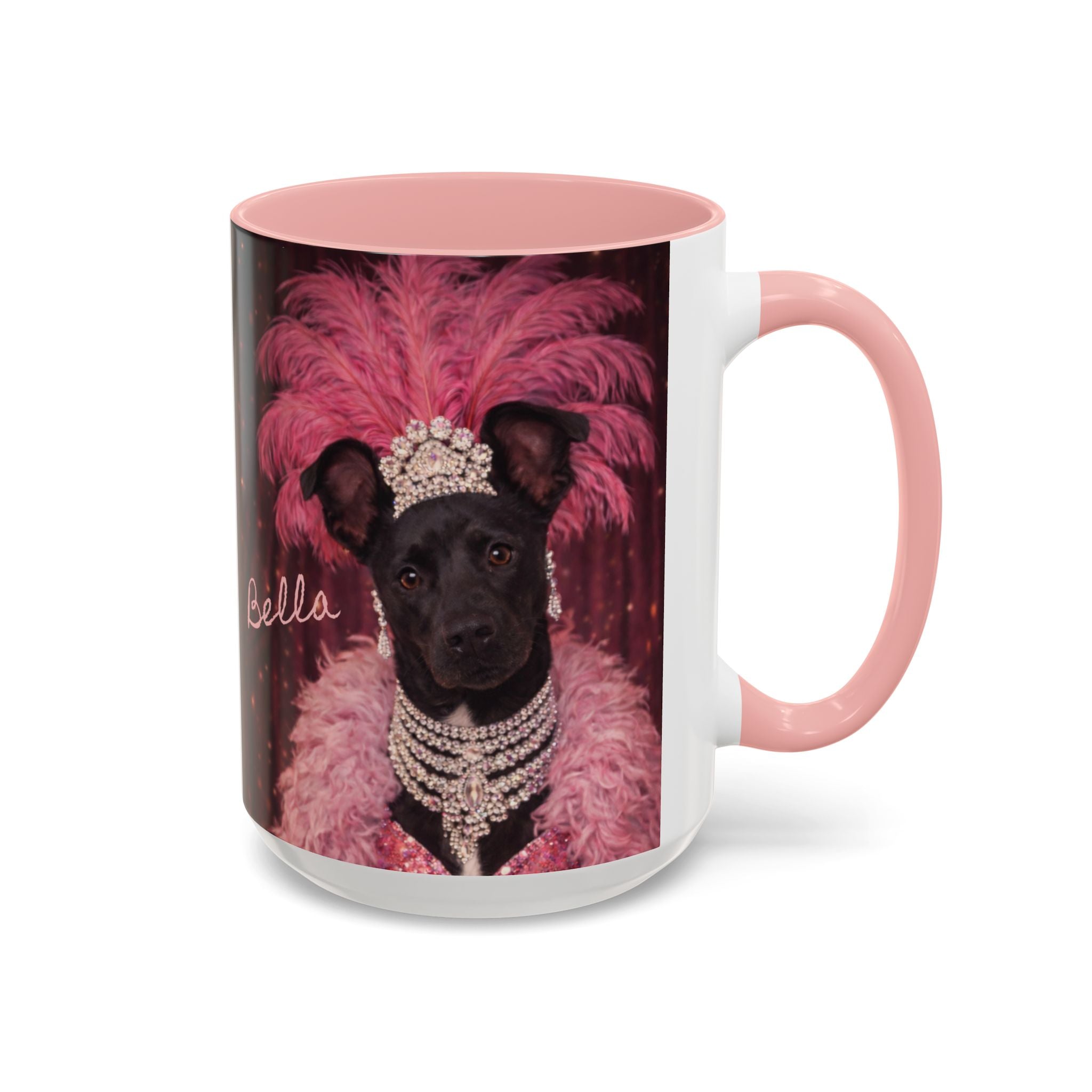Bella the Showgirl Coffee Mug — Vintage Mob Dog Stage Design