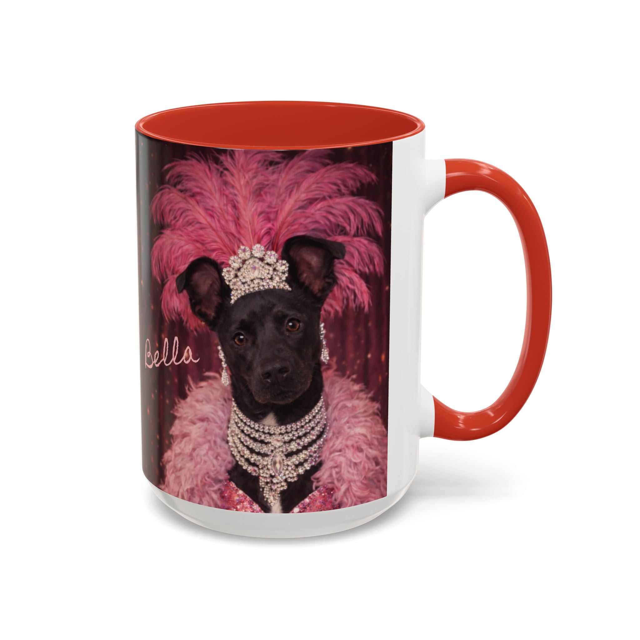 Bella the Showgirl Coffee Mug — Vintage Mob Dog Stage Design