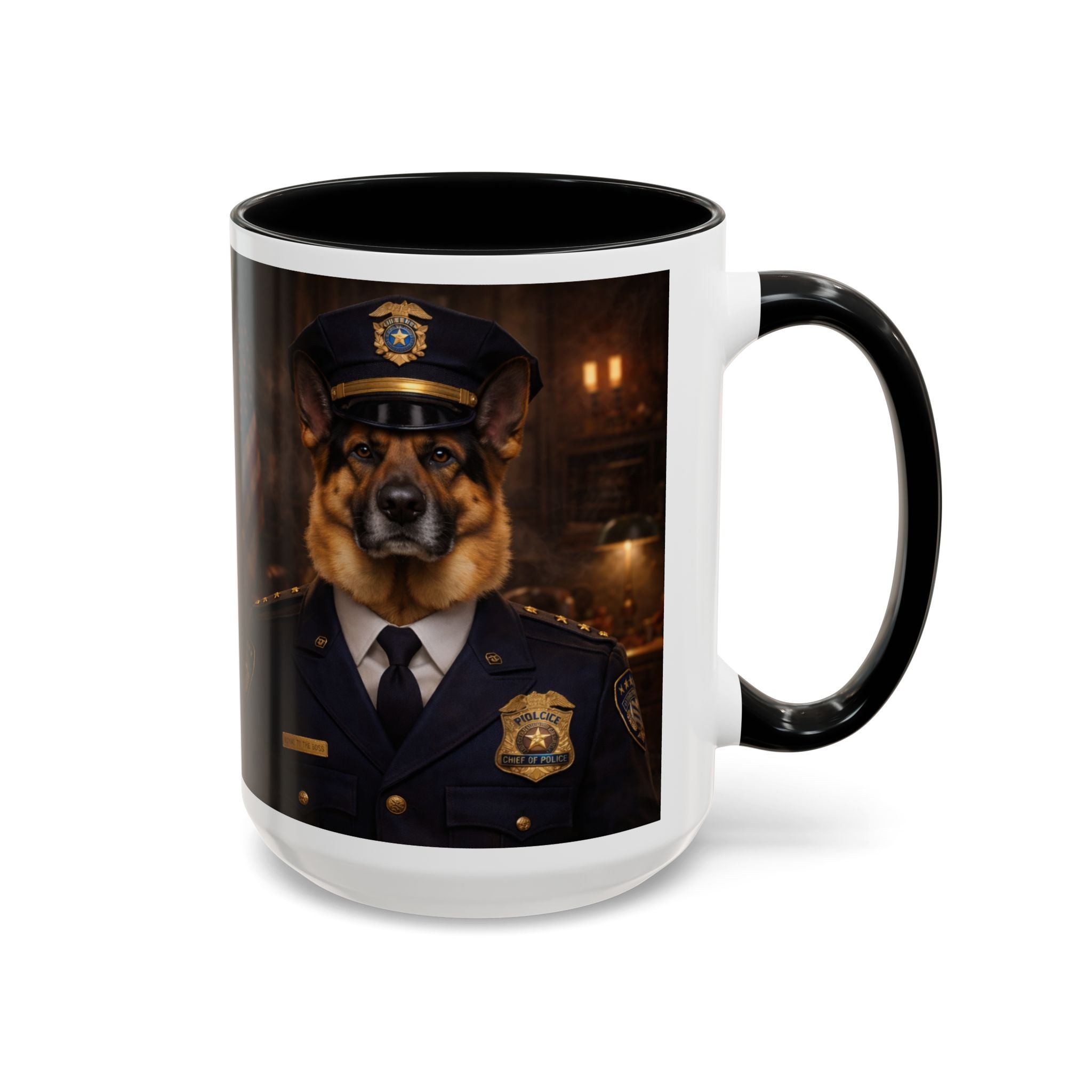 Chief Shepard Police Dog Accent Coffee Mug — "Chief Shepard" Design (11/15oz)
