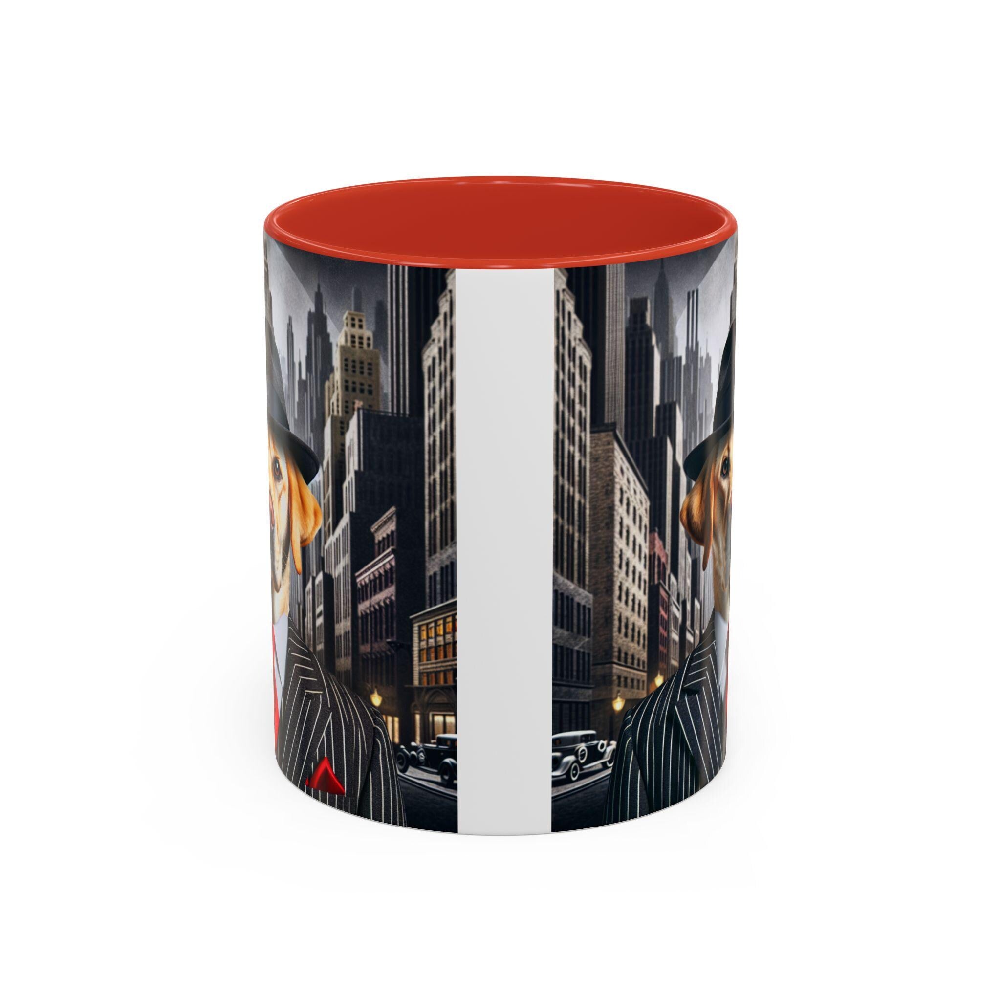 Labrador Gangster Mug – 1920s Noir Dog in Pinstripe Suit | Speakeasy Gift for Dog Lovers