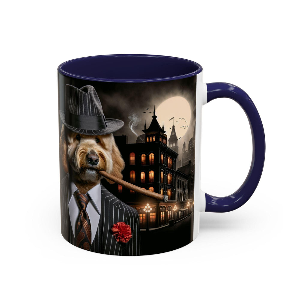 Goldendoodle Gangster Mug – 1920s Speakeasy Dog with Cigar | Vintage Noir Gift for Dog Lovers