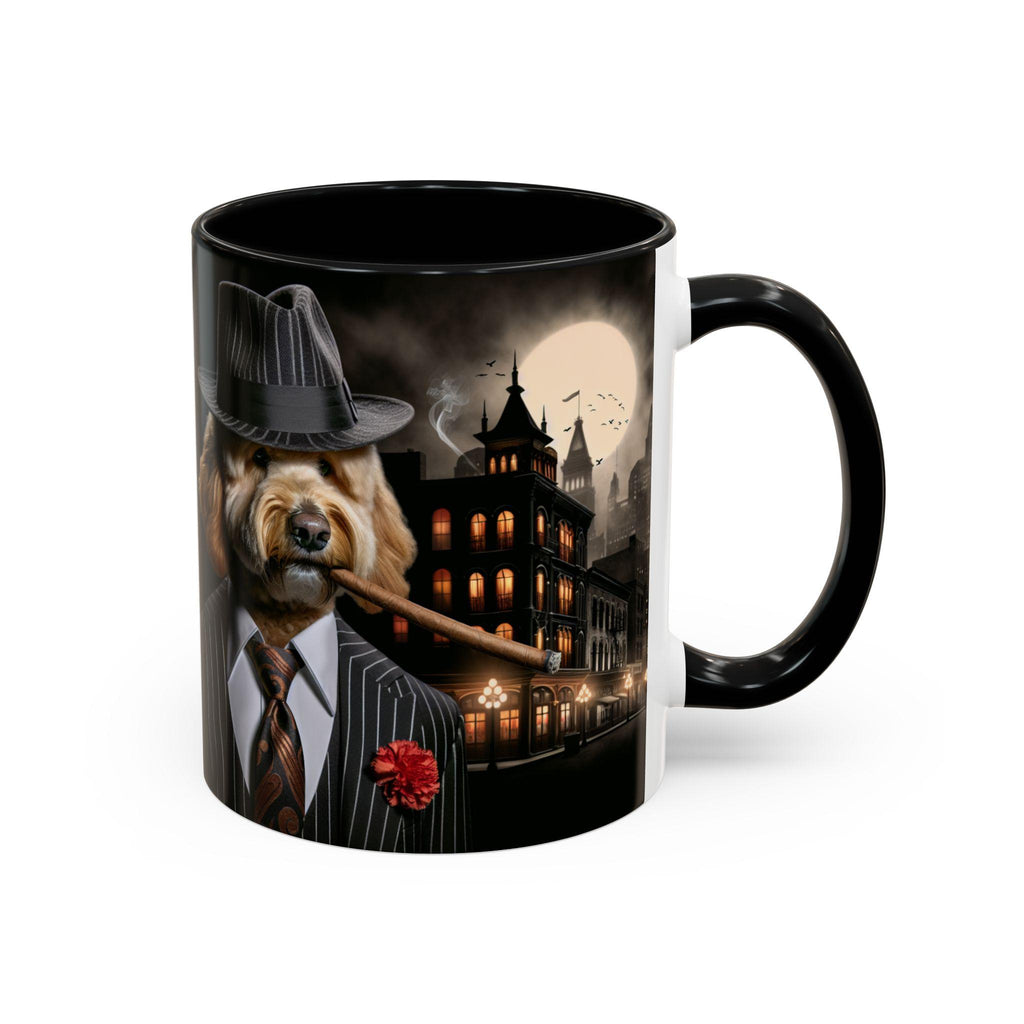 Goldendoodle Gangster Mug – 1920s Speakeasy Dog with Cigar | Vintage Noir Gift for Dog Lovers