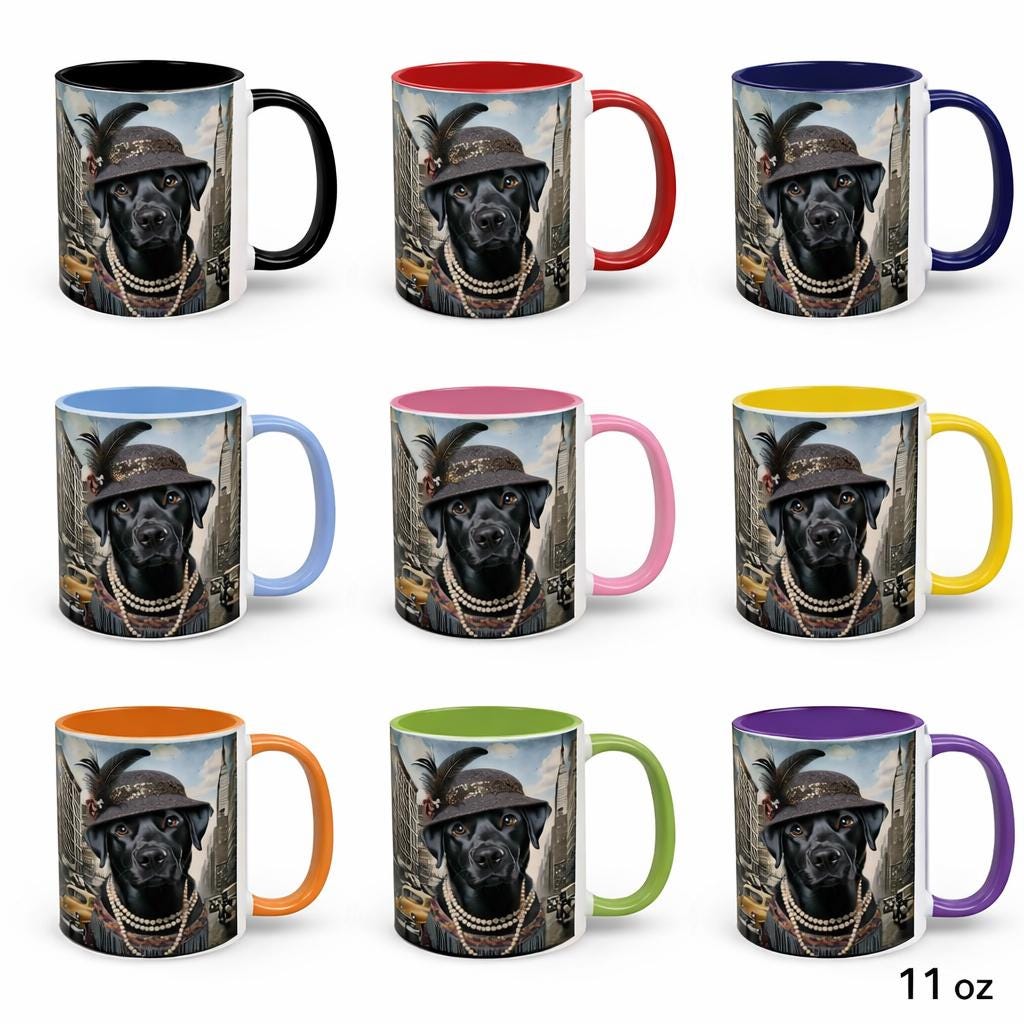 Black Lab Coffee Mug, Gift for dog lover