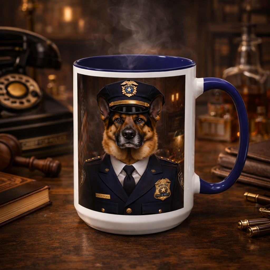 Chief Shepard Police Dog Accent Coffee Mug — "Chief Shepard" Design (11/15oz)