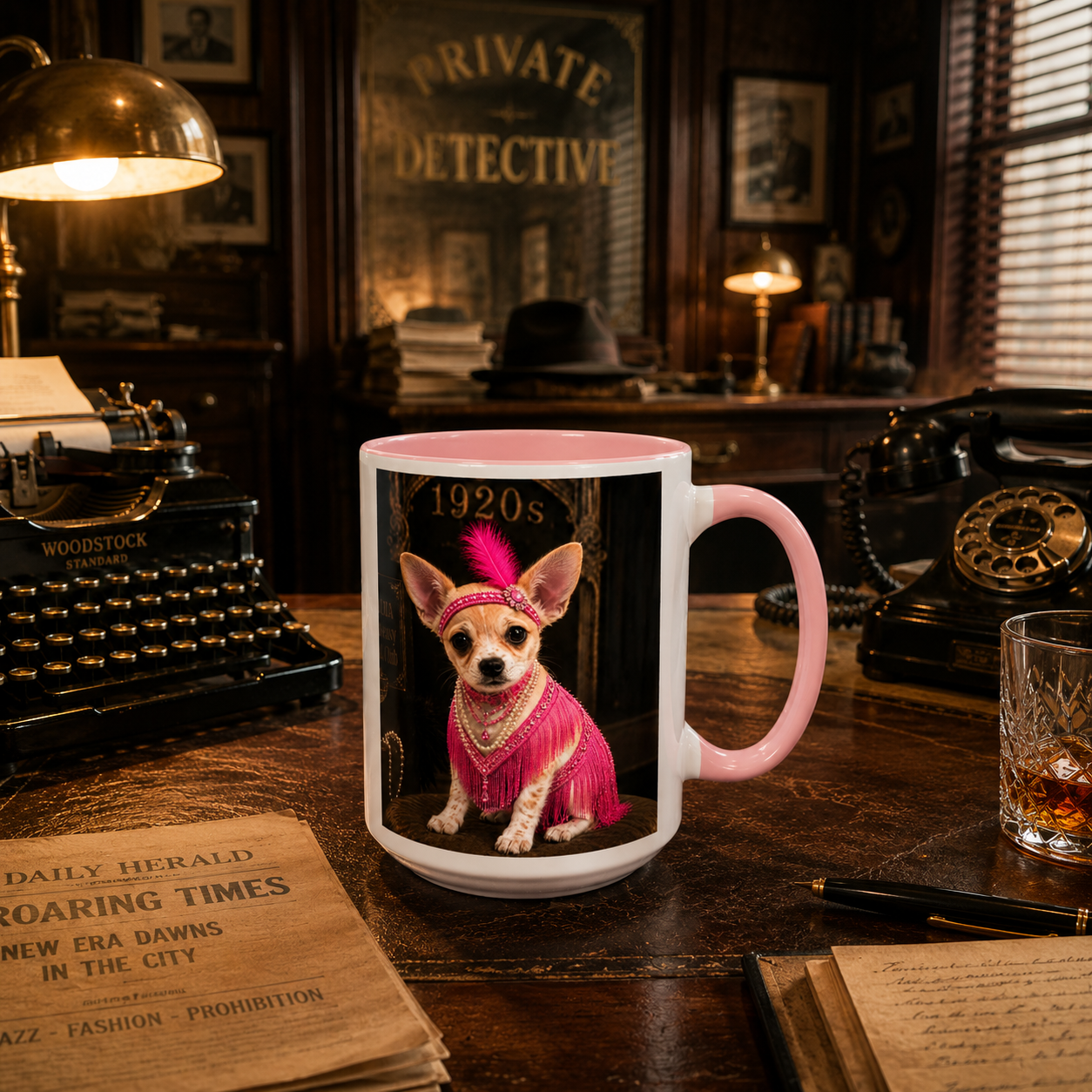 Chihuahua Flapper Accent Coffee Mug — Mob Dogs Collection (11/15oz)