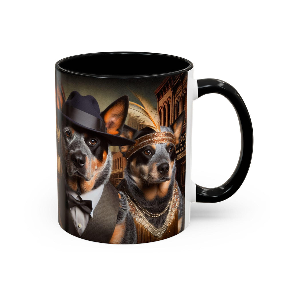 Flapper & Gangster Dog Mug – 1920s Speakeasy Duo | Vintage Australian Cattle Dog Gift