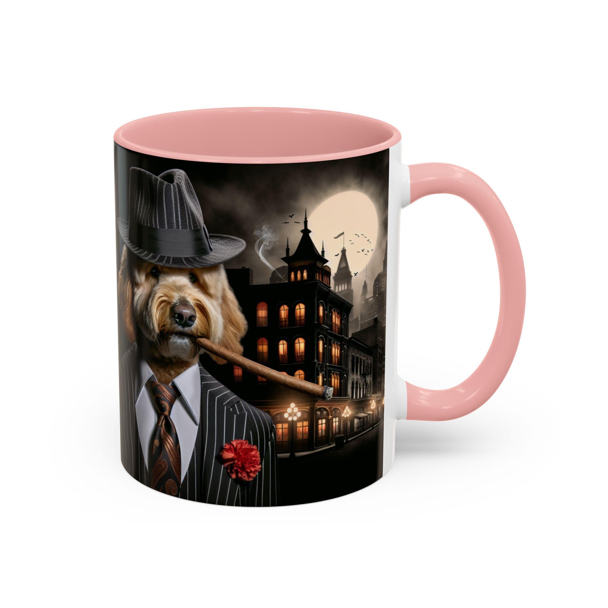 Goldendoodle Gangster Mug – 1920s Speakeasy Dog with Cigar | Vintage Noir Gift for Dog Lovers
