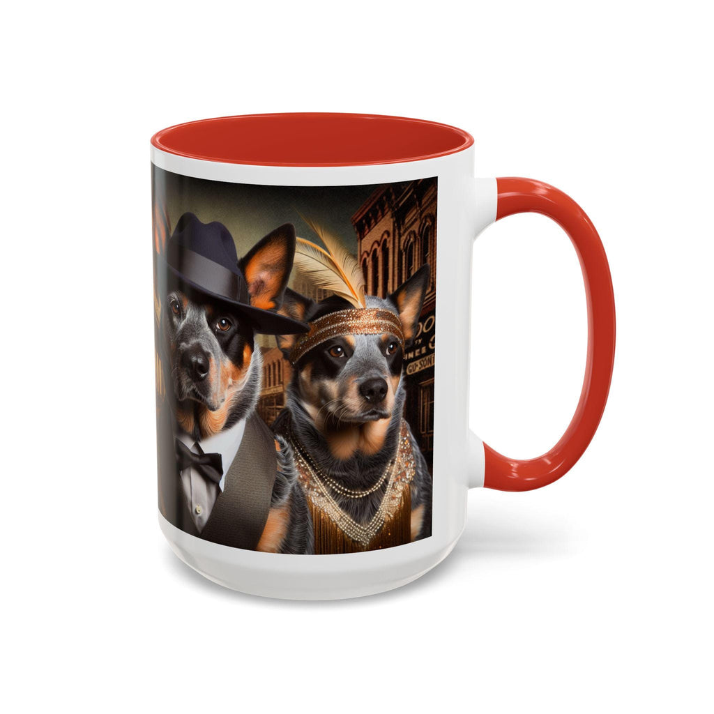 Flapper & Gangster Dog Mug – 1920s Speakeasy Duo | Vintage Australian Cattle Dog Gift