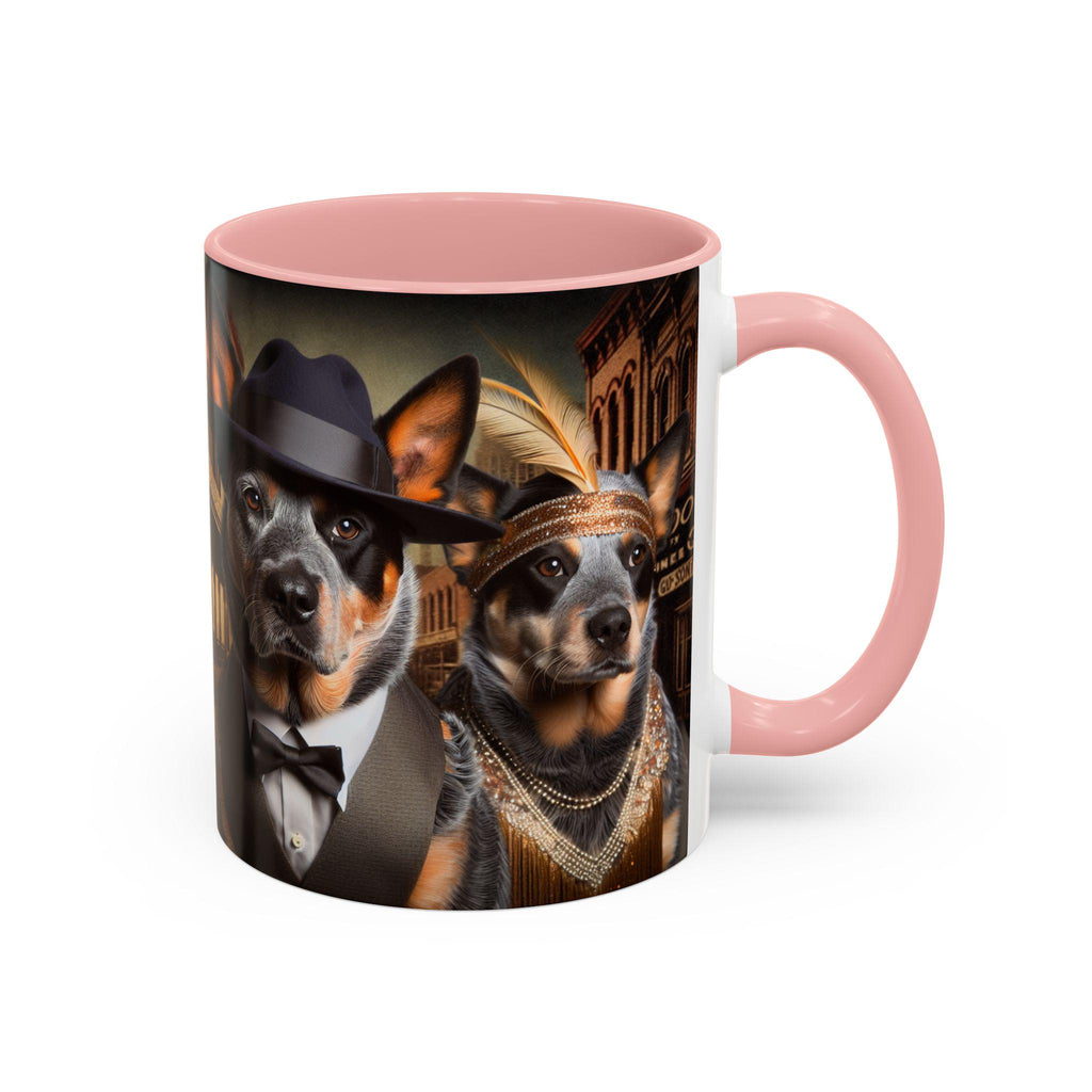 Flapper & Gangster Dog Mug – 1920s Speakeasy Duo | Vintage Australian Cattle Dog Gift