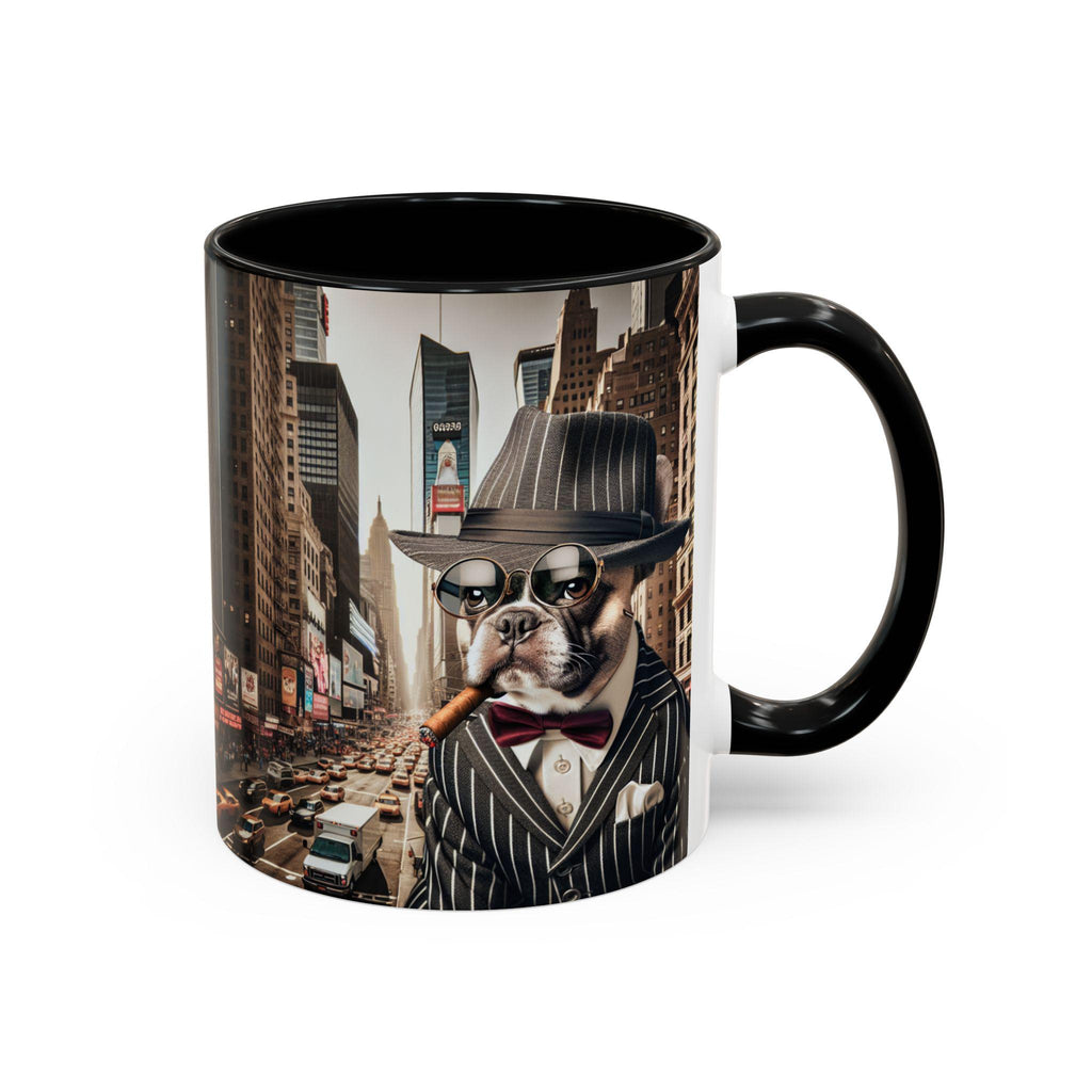 French Bulldog Ceramic Coffee Mug – 1920s Pinstripe Suit Cup, Gangster Dog Owner Gift