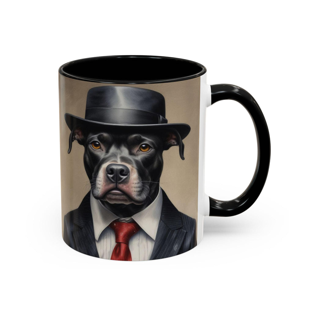 Mobster Pit Bull Coffee Mug, Gangster Animal mug, Mafia Dog cup