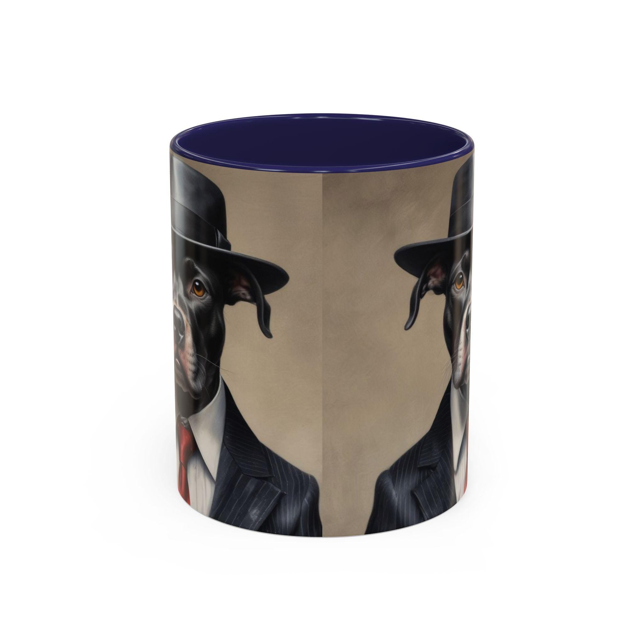 Mobster Pit Bull Coffee Mug, Gangster Animal mug, Mafia Dog cup