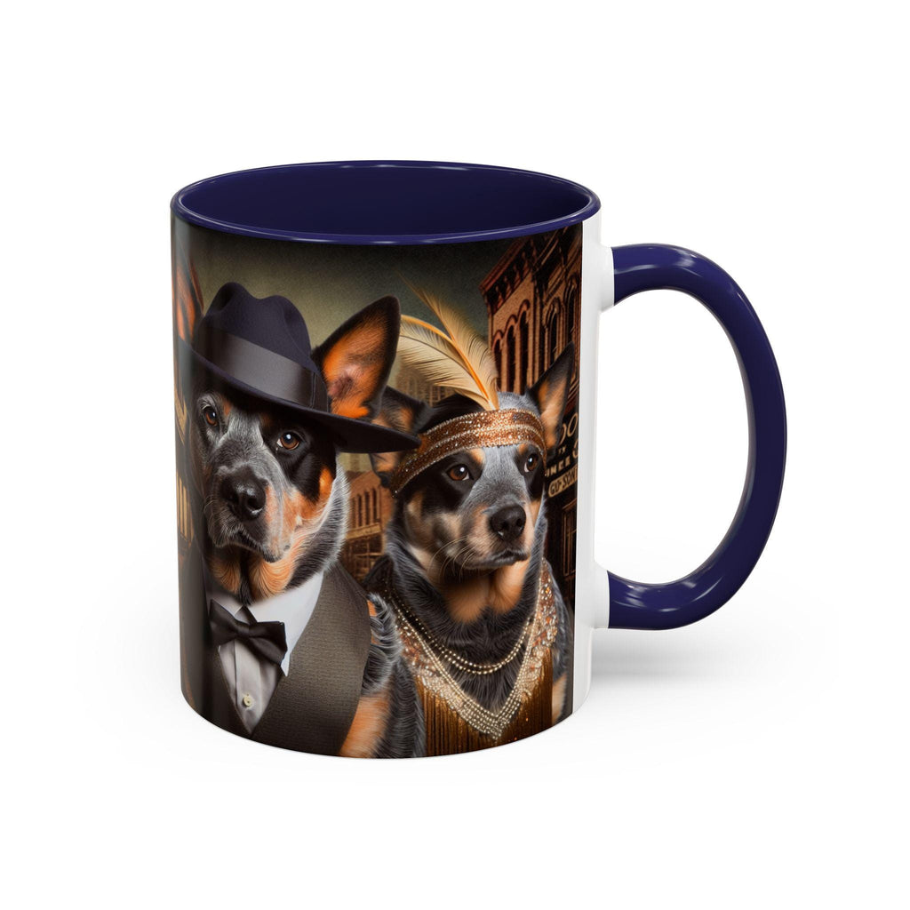 Flapper & Gangster Dog Mug – 1920s Speakeasy Duo | Vintage Australian Cattle Dog Gift