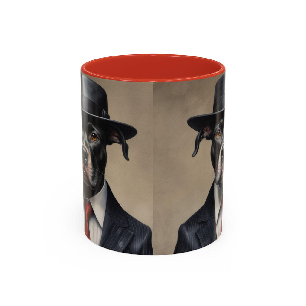 Mobster Pit Bull Coffee Mug, Gangster Animal mug, Mafia Dog cup
