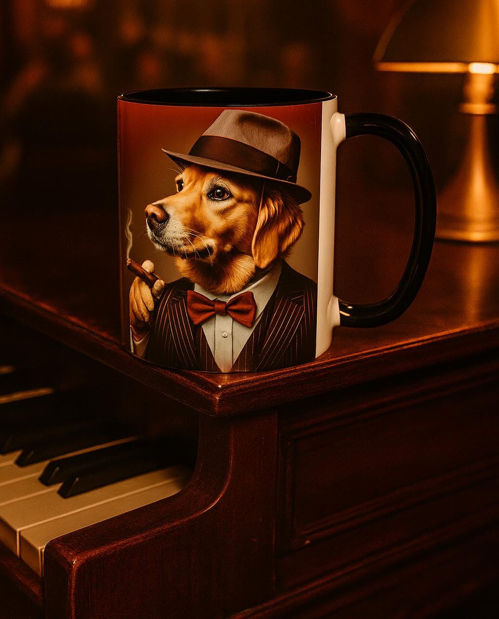 Golden Retriever Mobster Coffee Mug, Pet Lover Gift