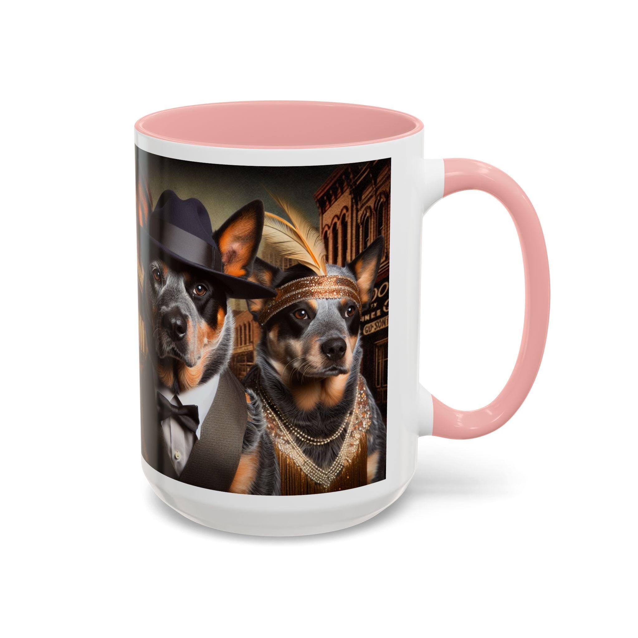 Flapper & Gangster Dog Mug – 1920s Speakeasy Duo | Vintage Australian Cattle Dog Gift