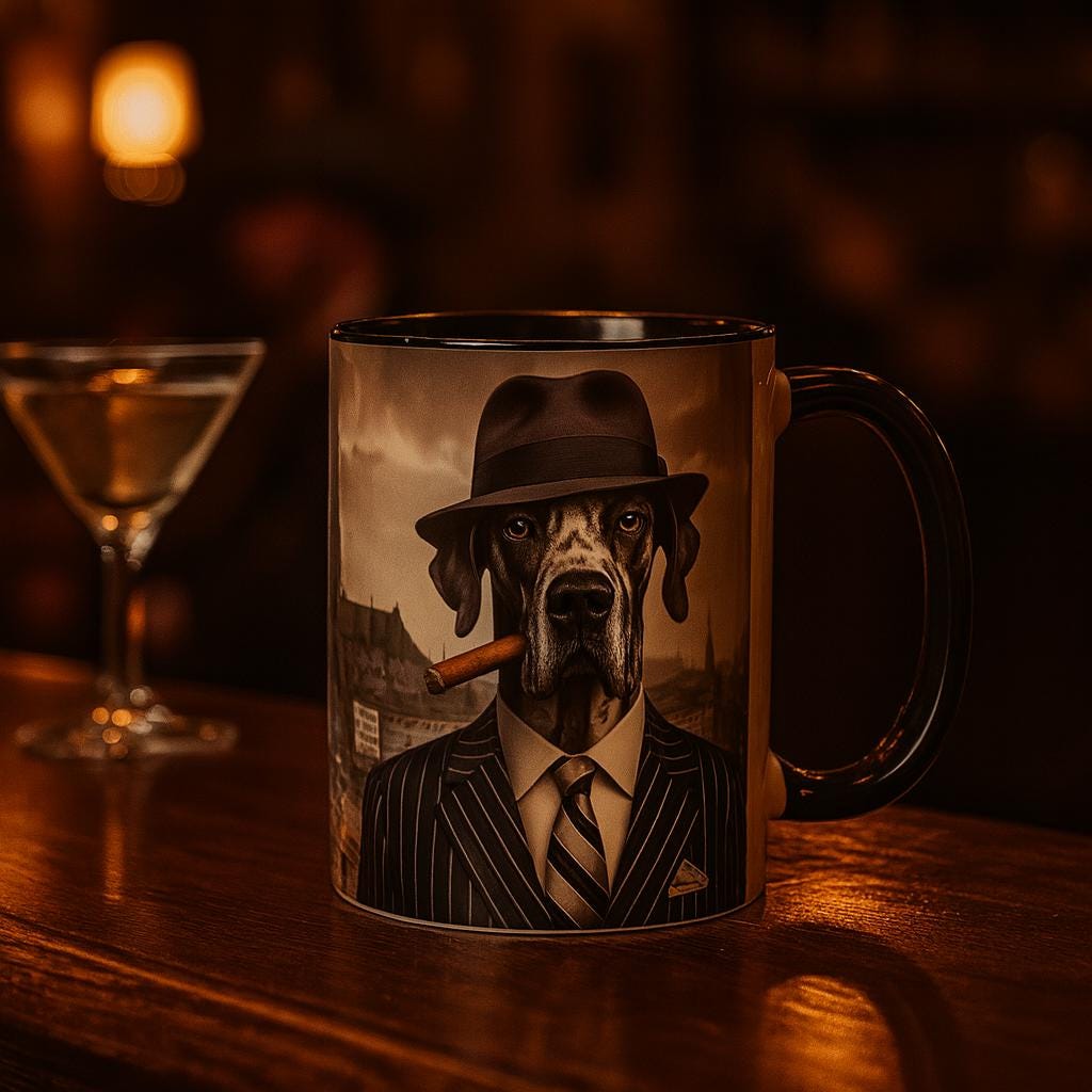 Gangster Dane Coffee Mug, Novelty Dog Lover Gift