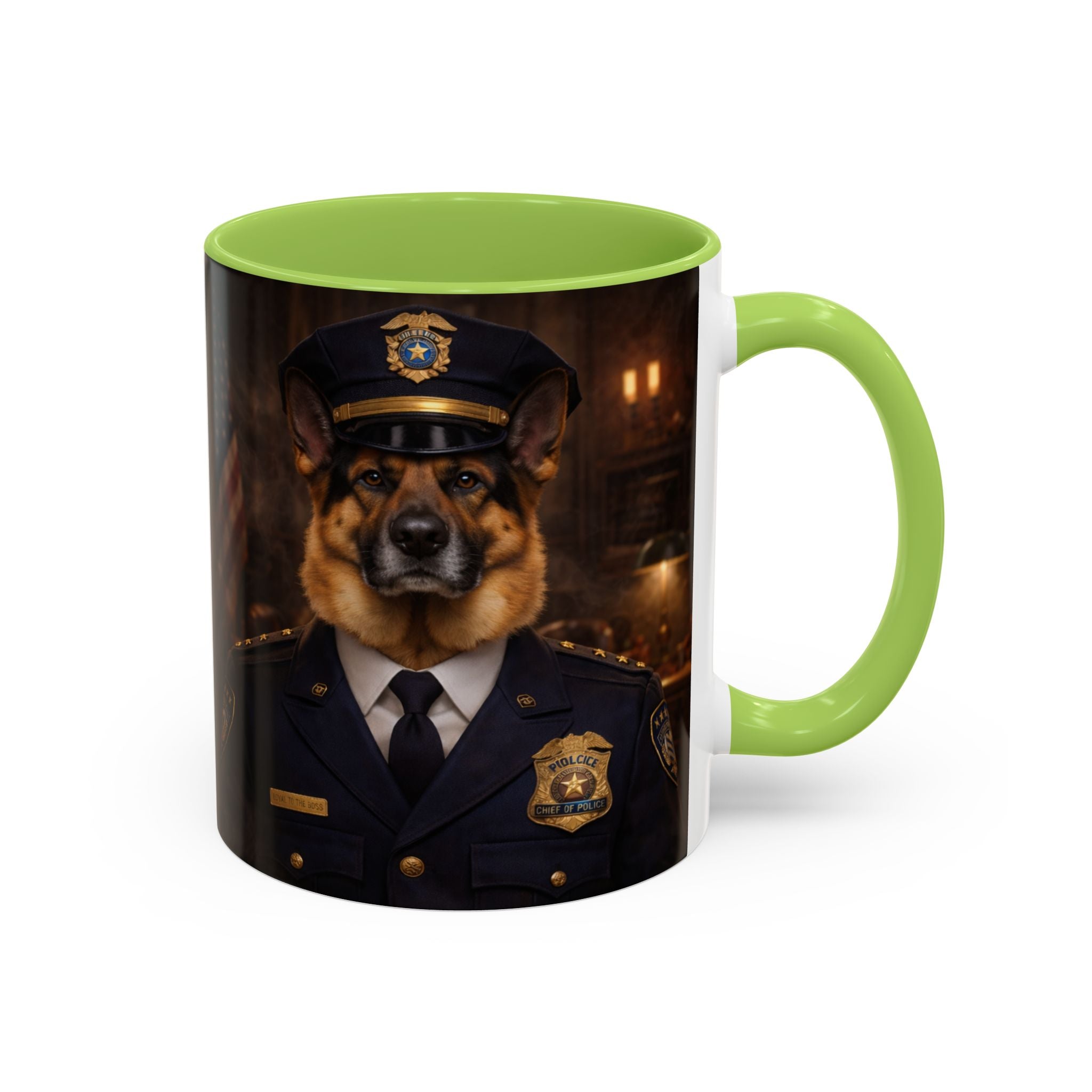 Chief Shepard Police Dog Accent Coffee Mug — "Chief Shepard" Design (11/15oz)