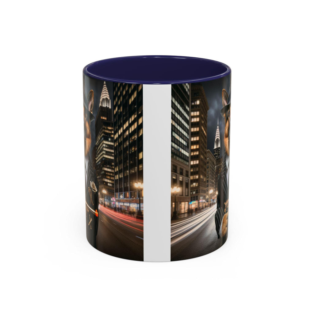 German Shepherd Gangster Accent Mug – 1920s Mob Dog Coffee Cup – Funny Dog Lover Gift