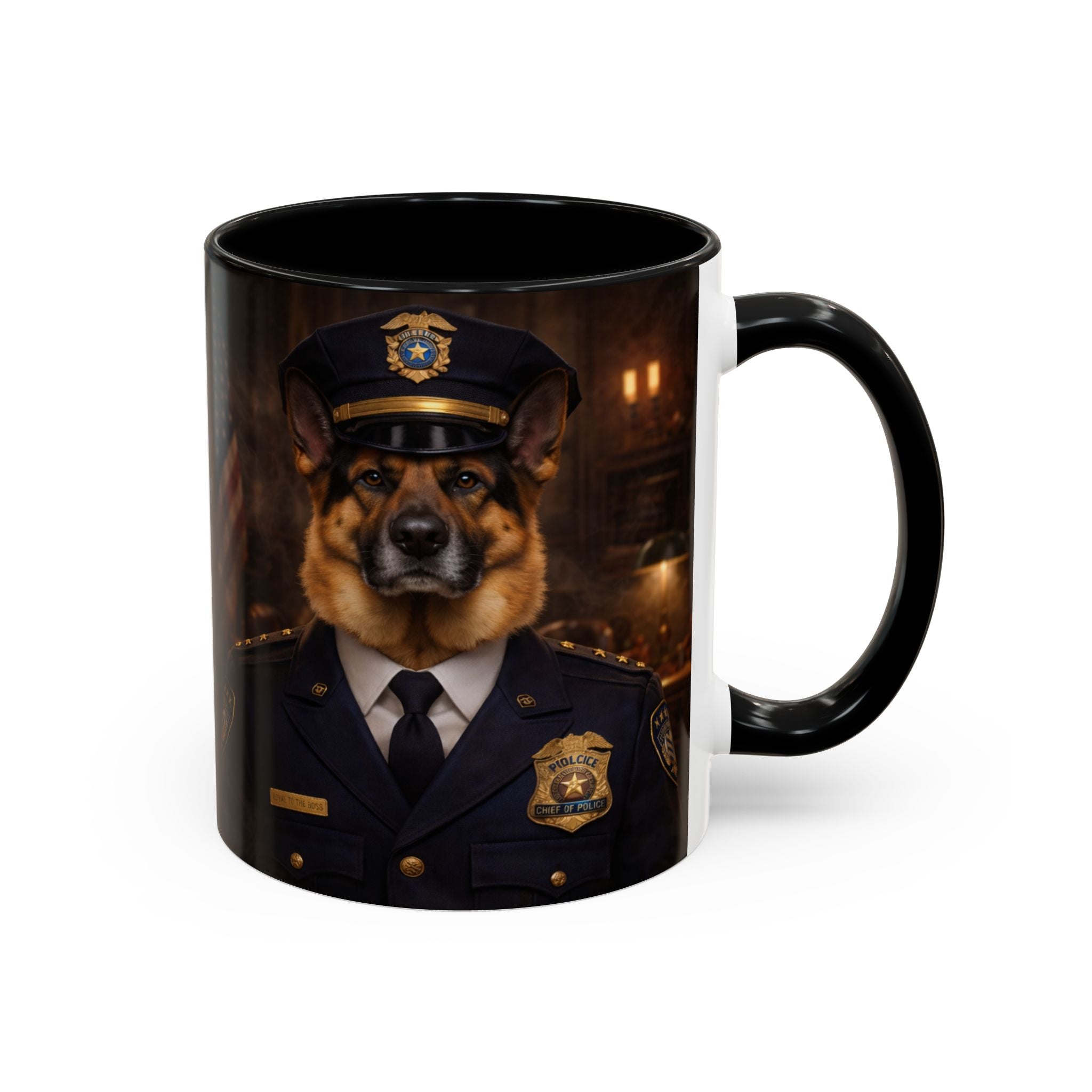 Chief Shepard Police Dog Accent Coffee Mug — "Chief Shepard" Design (11/15oz)