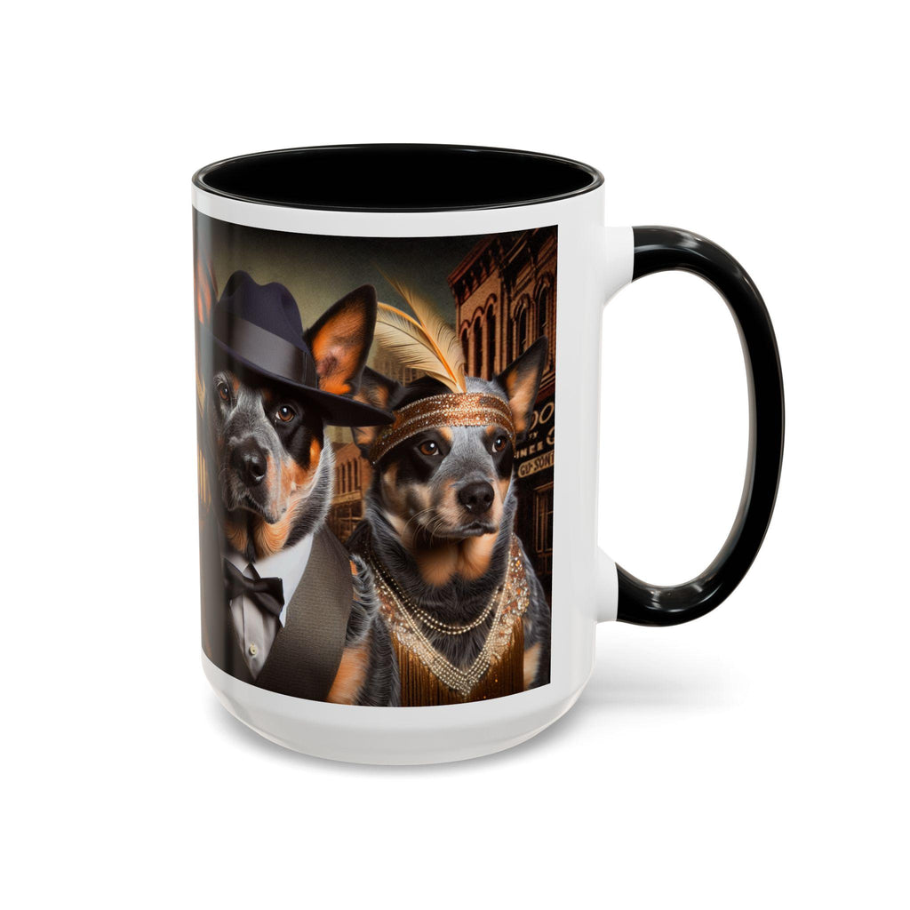 Flapper & Gangster Dog Mug – 1920s Speakeasy Duo | Vintage Australian Cattle Dog Gift
