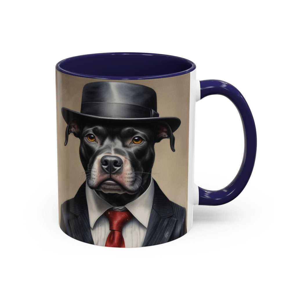 Mobster Pit Bull Coffee Mug, Gangster Animal mug, Mafia Dog cup