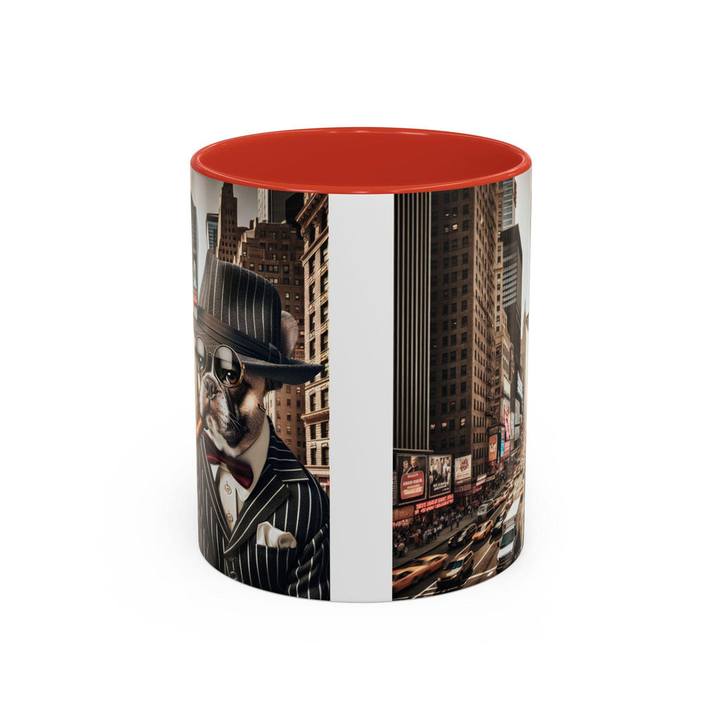 French Bulldog Ceramic Coffee Mug – 1920s Pinstripe Suit Cup, Gangster Dog Owner Gift