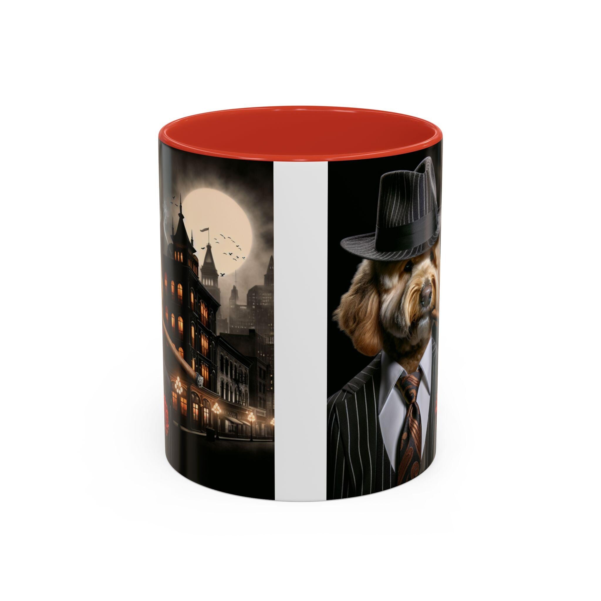 Goldendoodle Gangster Mug – 1920s Speakeasy Dog with Cigar | Vintage Noir Gift for Dog Lovers