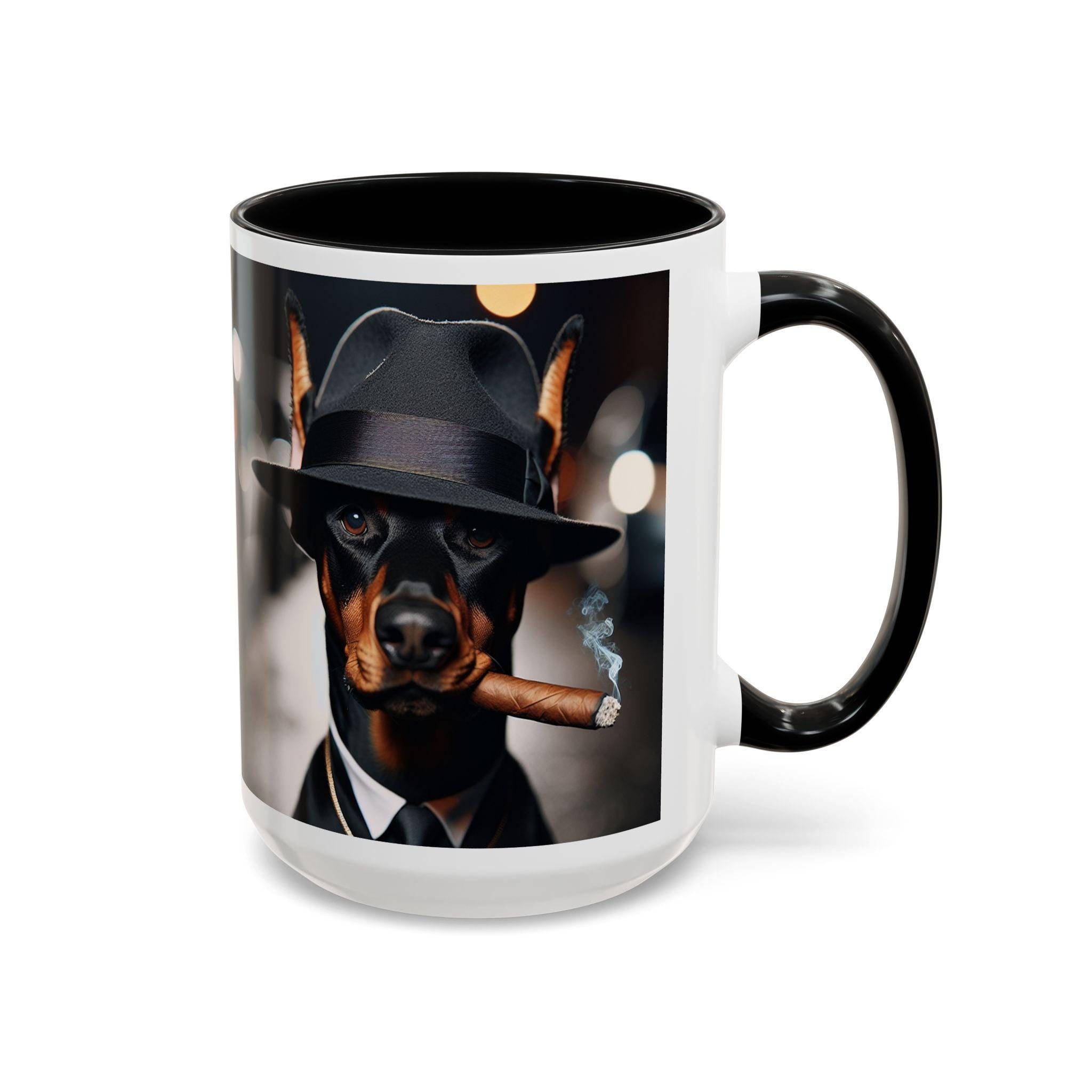 Doberman Gangster Coffee Mug, Dog Lover Gift
