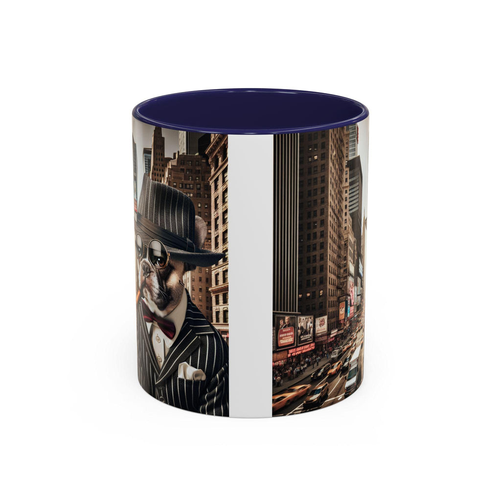 French Bulldog Ceramic Coffee Mug – 1920s Pinstripe Suit Cup, Gangster Dog Owner Gift