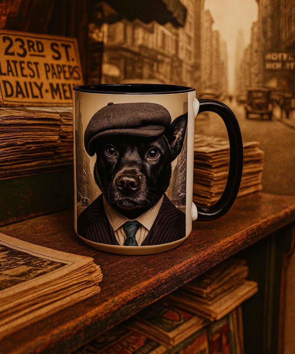 Rescue Dog Gangster Portrait Coffee Mug