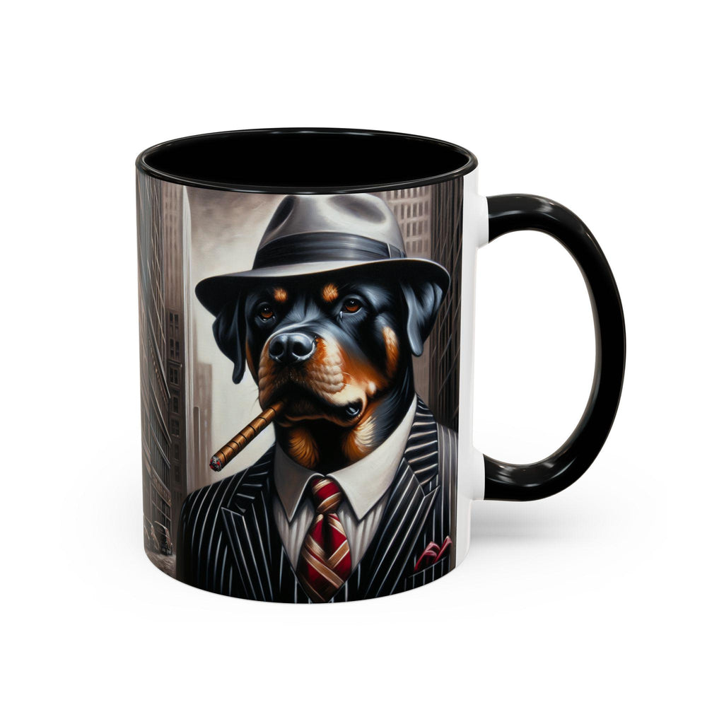 Rottweiler Gangster Ceramic Coffee Mug, Funny Dog Lover Gift