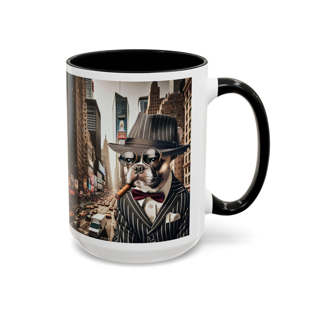 French Bulldog Ceramic Coffee Mug – 1920s Pinstripe Suit Cup, Gangster Dog Owner Gift