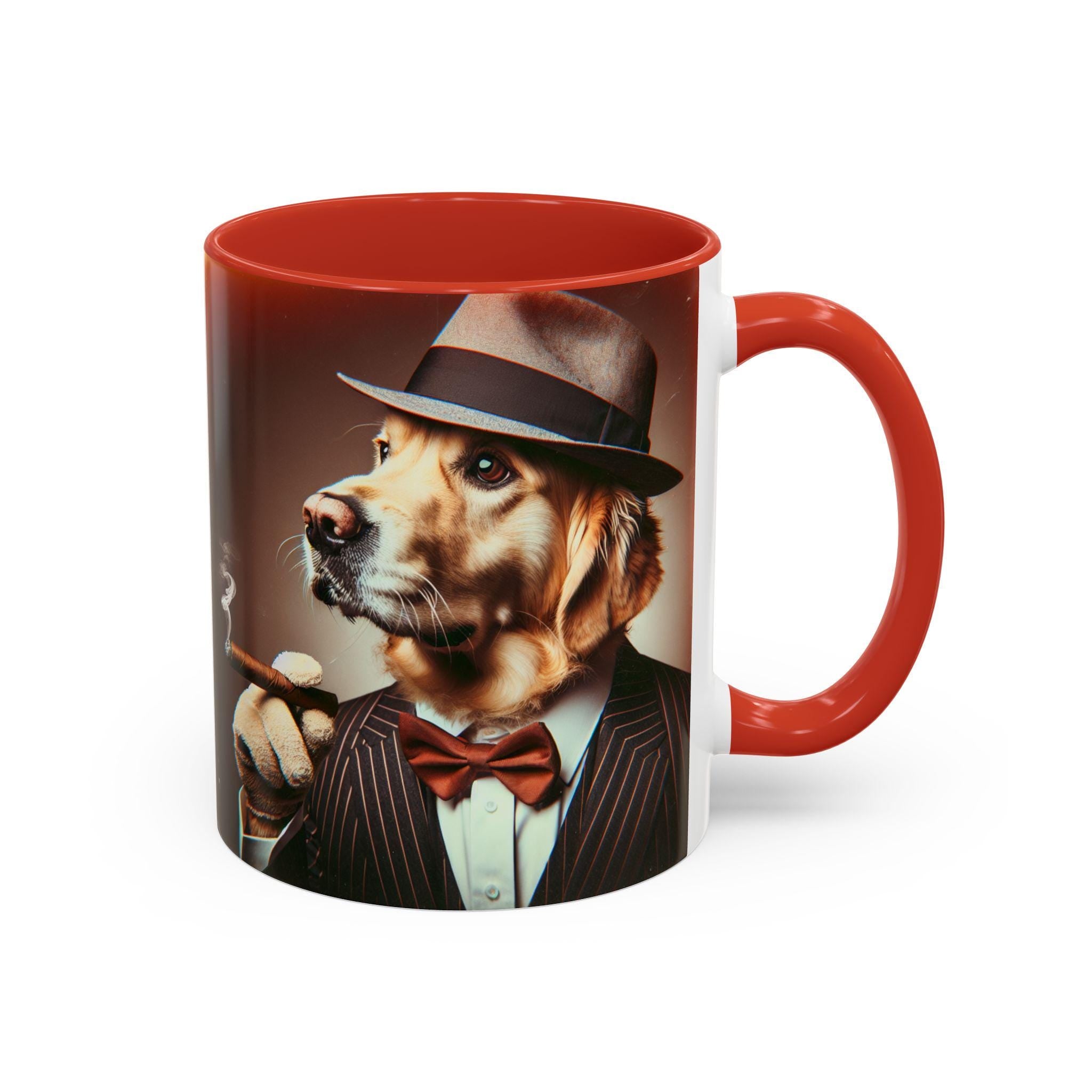 Golden Retriever Mobster Coffee Mug, Pet Lover Gift