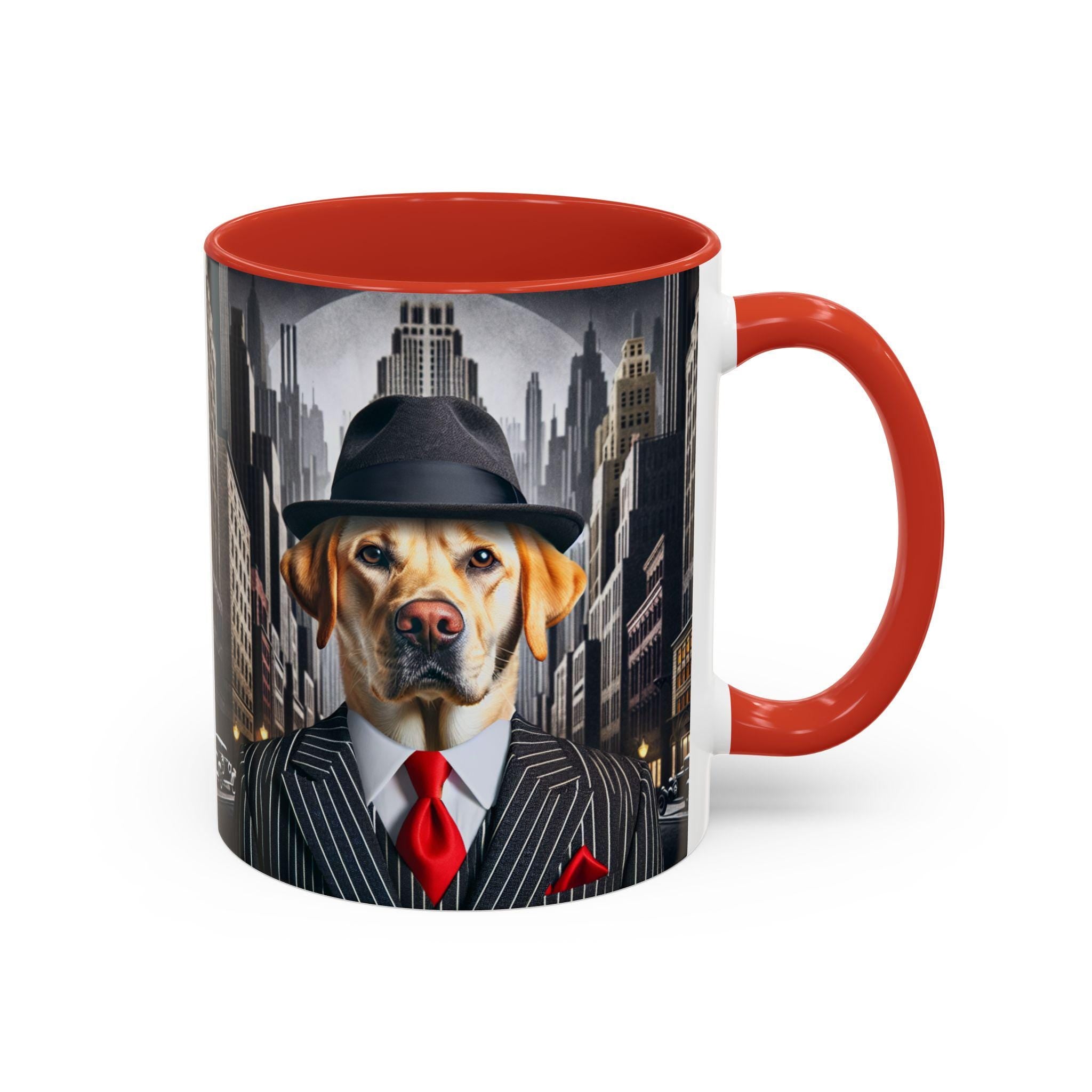 Labrador Gangster Mug – 1920s Noir Dog in Pinstripe Suit | Speakeasy Gift for Dog Lovers