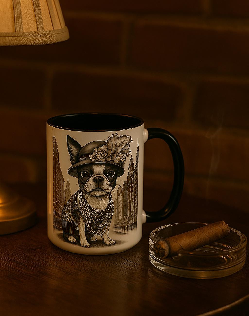 Boston Wawa Gangster Coffee Cup, Boston Terrier, Chihuahua