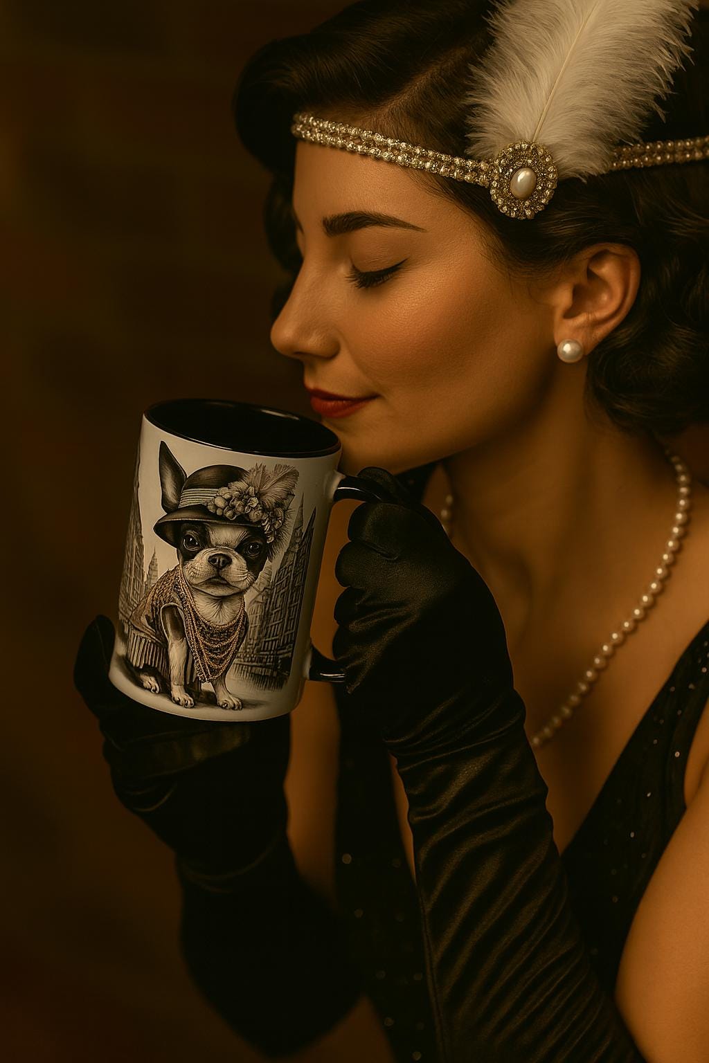 Boston Wawa Gangster Coffee Cup, Boston Terrier, Chihuahua