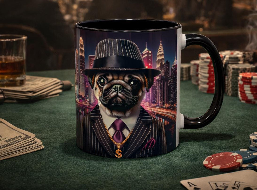 Gangster Pug Coffee Mug – Funny Dog Lover Coffee Cup