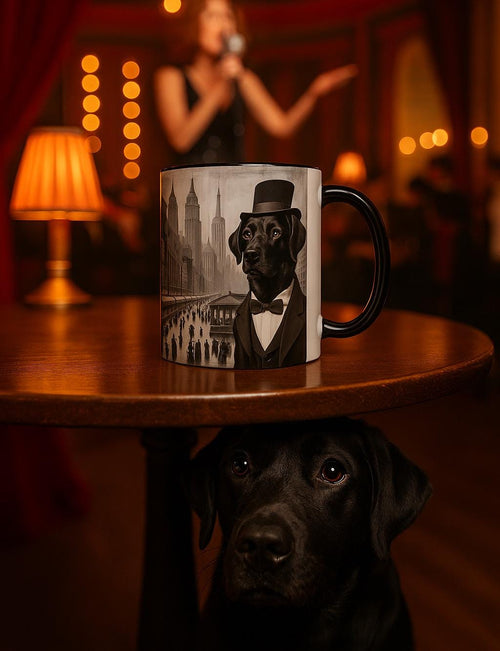 Black Lab Gentleman Mug, Funny Dog Lover Gift