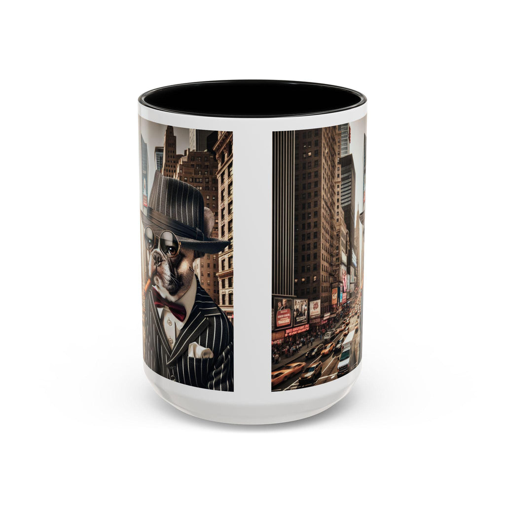 French Bulldog Ceramic Coffee Mug – 1920s Pinstripe Suit Cup, Gangster Dog Owner Gift