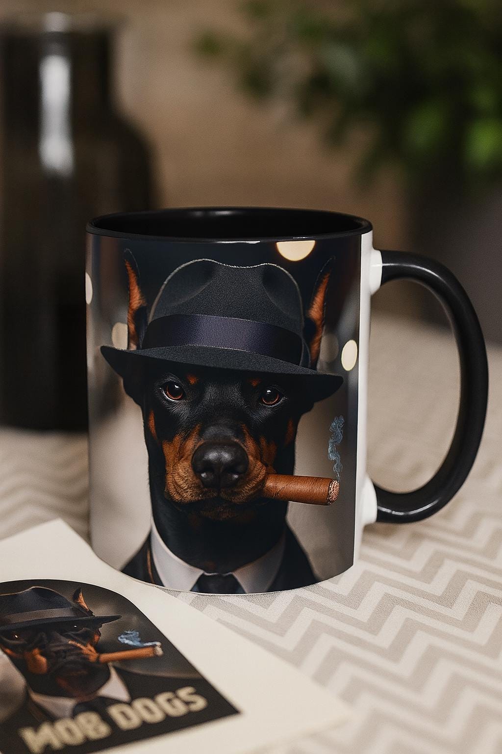 Doberman Gangster Coffee Mug, Dog Lover Gift