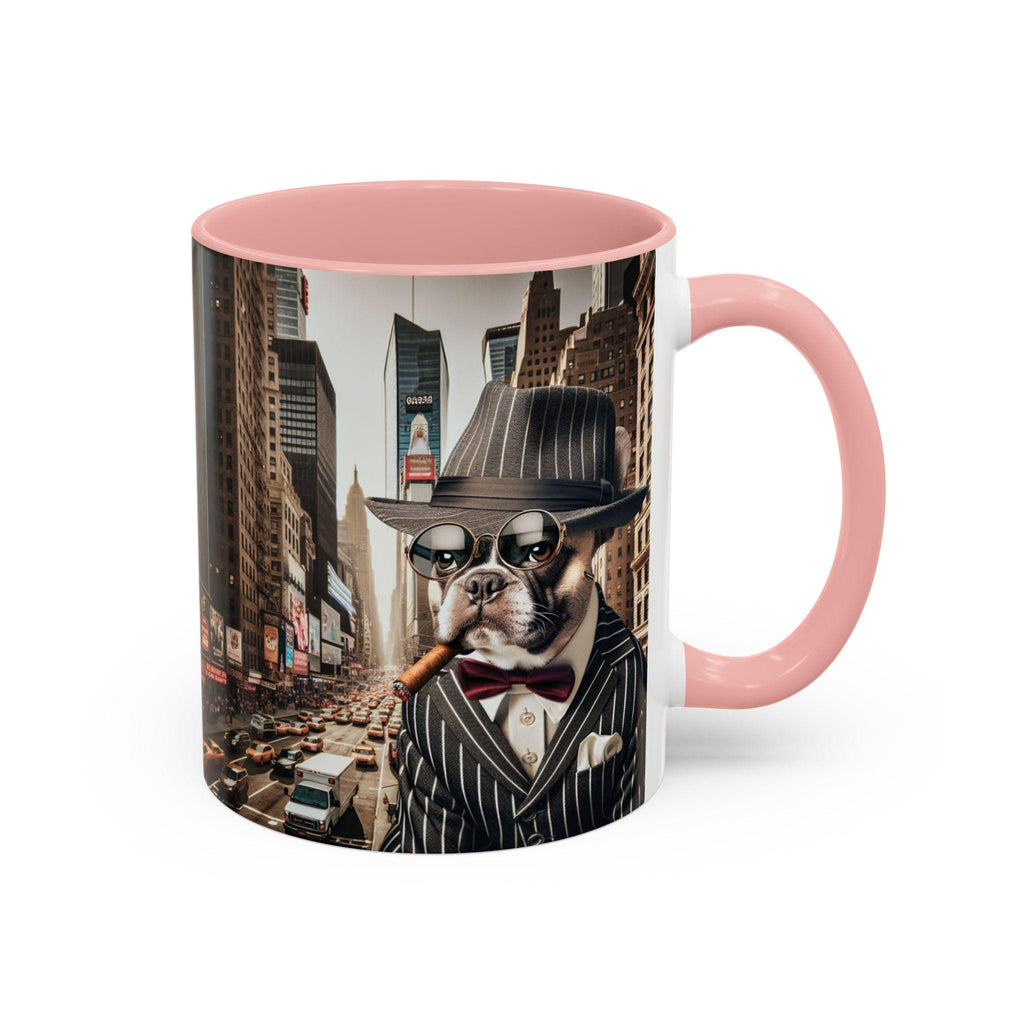 French Bulldog Ceramic Coffee Mug – 1920s Pinstripe Suit Cup, Gangster Dog Owner Gift