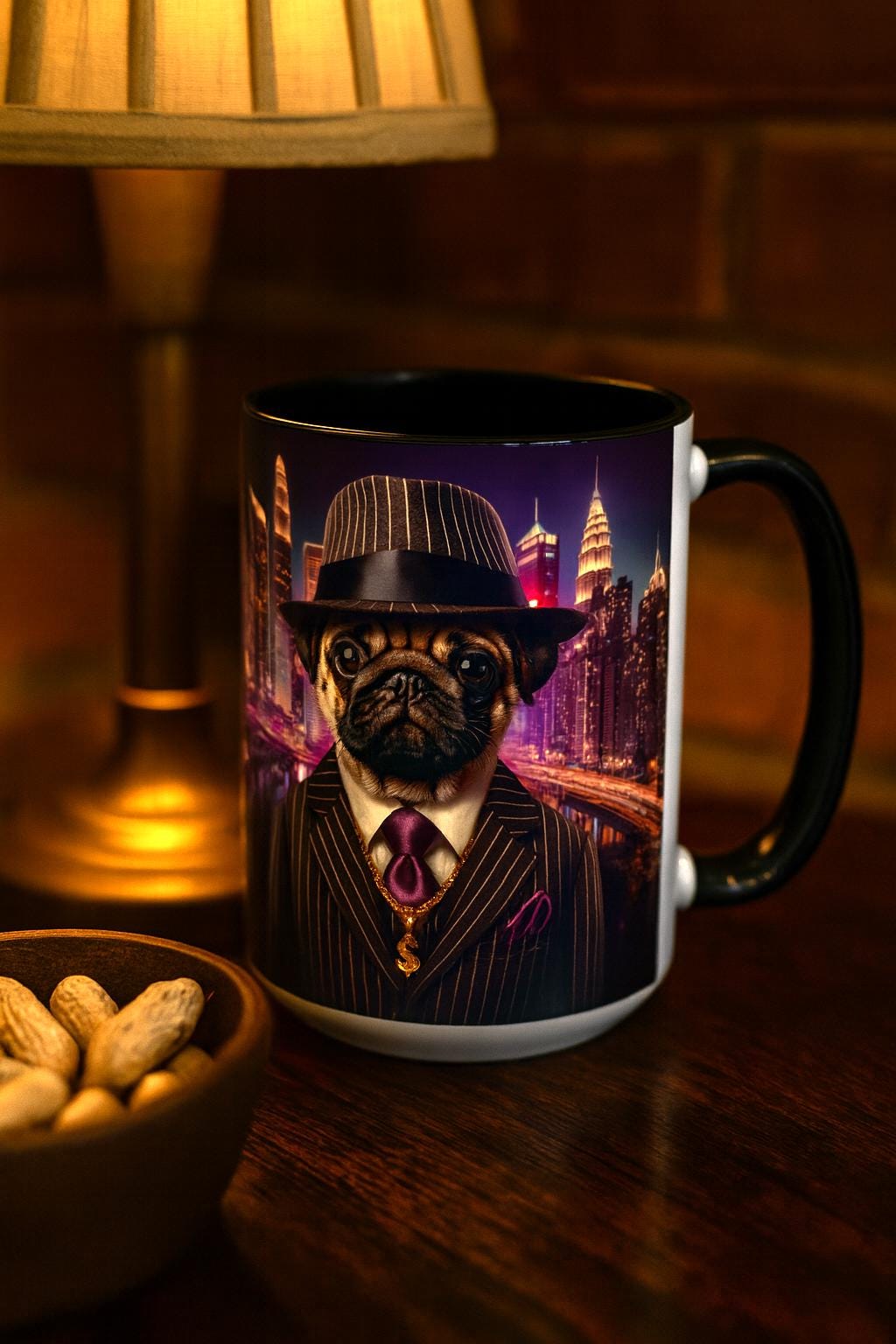 Gangster Pug Coffee Mug – Funny Dog Lover Coffee Cup