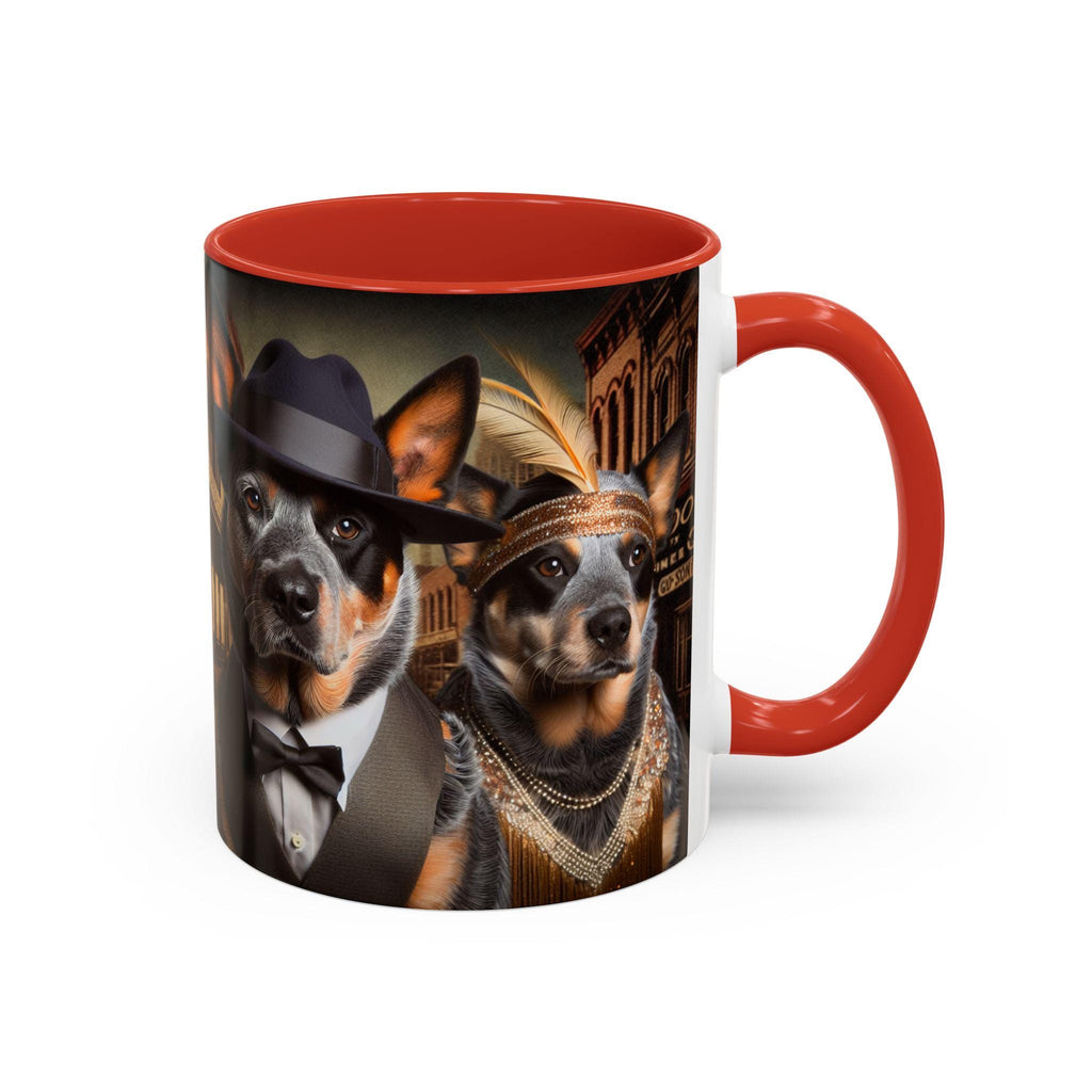 Flapper & Gangster Dog Mug – 1920s Speakeasy Duo | Vintage Australian Cattle Dog Gift